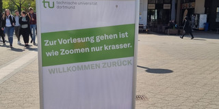 Poster with an inscription on campus