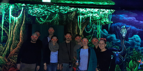 Group photo of the chair colloquium at minigolf