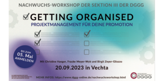 Ausschnitt des Einladungsflyers "Getting Organised"